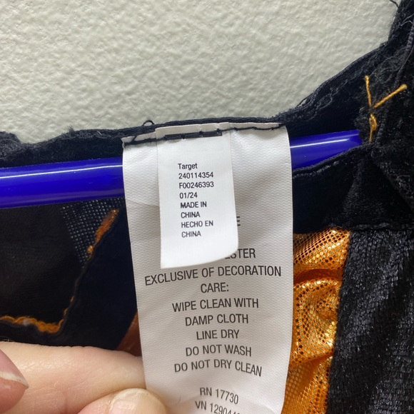 Orange and Black Kids Fancy Witch Halloween costume - Picture 6 of 6